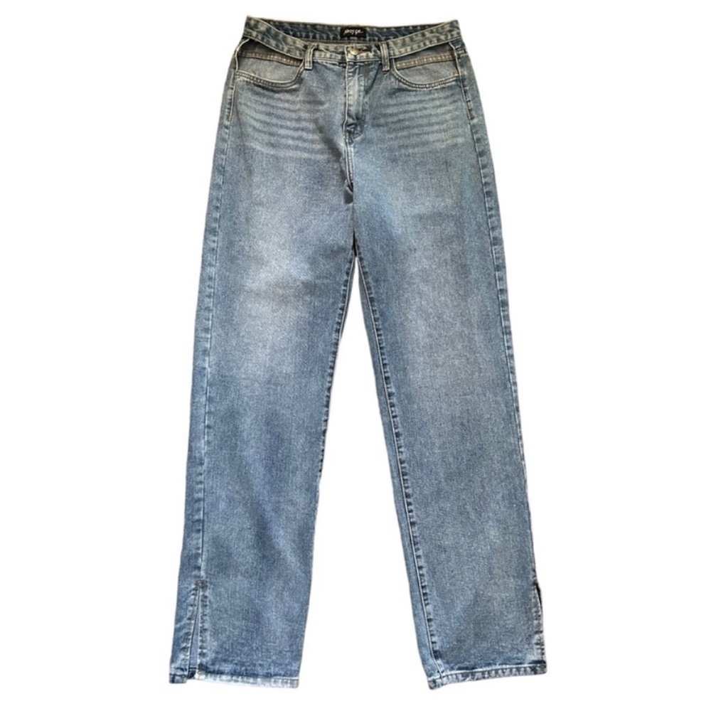 Nasty Gal Out-Of-Pocket Cut-Out Jeans High-Rise Straight Leg Streetwear Sz 10/12